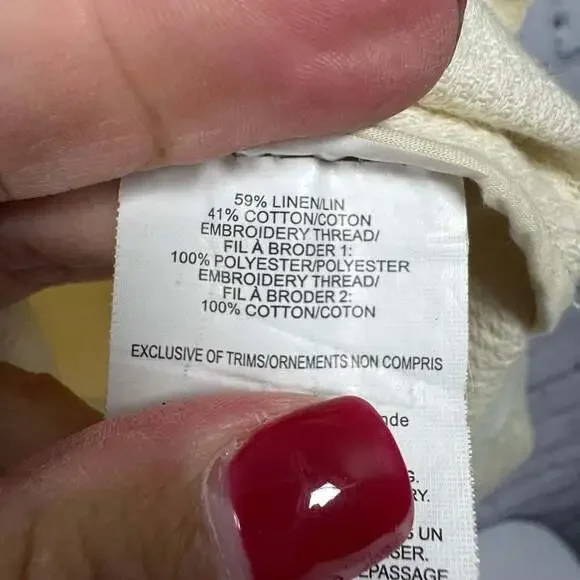 Tory Burch Women Avery Cotton/Linen Embroidered Tunic Size 10 - Picture 6 of 7